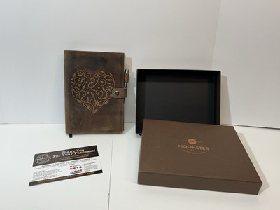 NIB Moonster Brown Rustic Leather Journal Notebook With Pen Handmade 8.5”x 6.5”-image