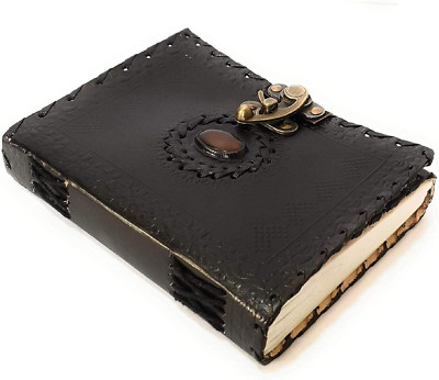 Large Writing Notebook Handmade Leather Bound Vintage Journal for Women&Men with-image