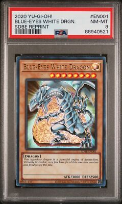 2020 YuGiOh Saga Of Blue Eyes White Dragon Structure Deck #EN001 Reprint PSA 8-image