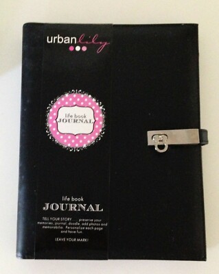 New Black Agenda Day Junk Journal Organizer Binder Dot Planner Faux Leather-image