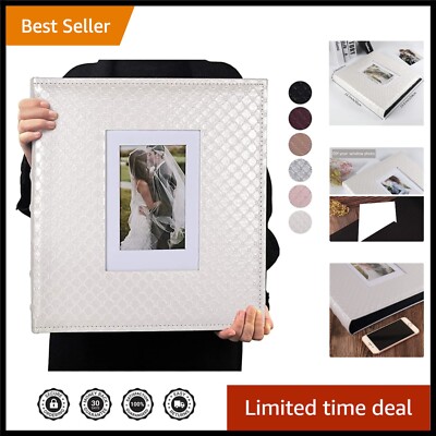 Stylish 4x6 Photo Album with 120 Pages - Modern Faux Leather for Family Memories-image