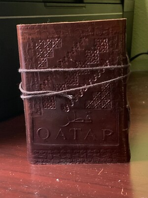 Leather Bound Journal Notebook - Genuine Embossed Journal Made In Qatar-image