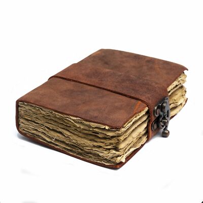 Vintage Leather Journal Lock Closure Book Of Shadows Journal Grimoire Journal Wi-image