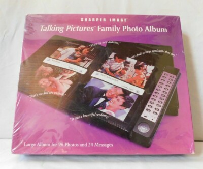 SHARPER IMAGE TALKING PICTURES FAMILY PHOTO ALBUM 96 Photos & 24 Messages-image