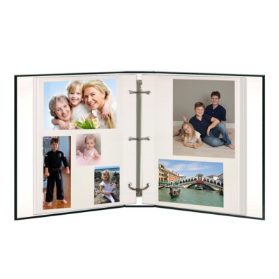 3-Ring Leatherette Photo Album 100 Magnetic Page Protect From Dust & Fingerprint-image