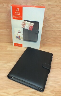 Brookstone 10 Second Recordable Talking Black 36 Photo Album Book In Box -image
