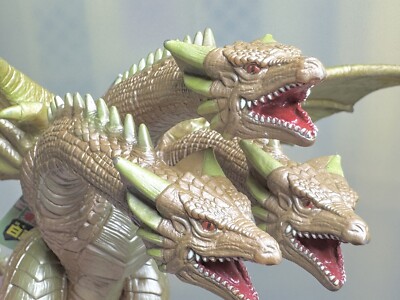 KING GHIDORAH Soft Vinyl Action Figure BANDAI 1998 w/tag VTG TOHO Monster Series-image