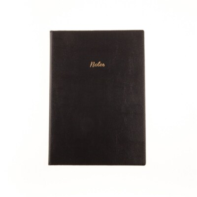 144 Pages A5 Lined Paper Leatherette Vintage Diary Notebook Journal Black Bound-image