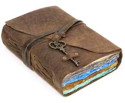 Vintage Genuine Leather Journal Multi Paper Handmade Leather bound Journal 7