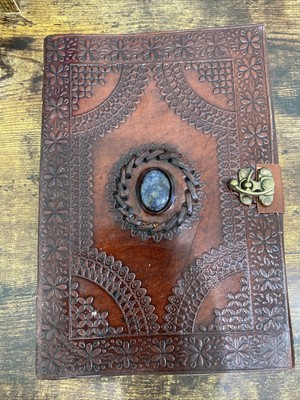 Leather Bound Journal Notebook Medieval Handcrafted Motifs Blank Pocket Diary-image