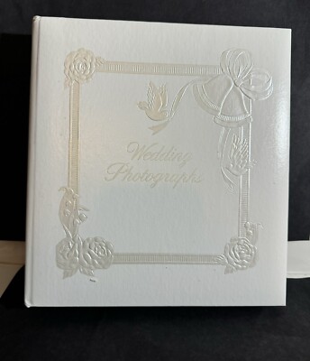 Vintage White Wedding Photo Album Gibson Magnetic 36 Pages 9x 8