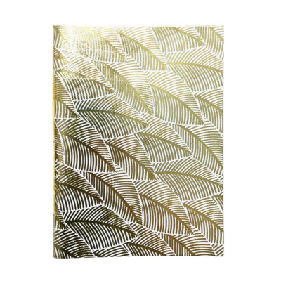Gold Foil Tropical Leaf Leather Journal Notebook 5x7 Metallic Botanical-image