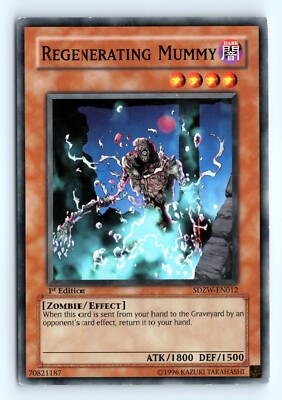 Yu-Gi-Uh Regenerating Mummy #SDZW-EN012 Structure Deck Zombie Madness tcg 1st LP-image