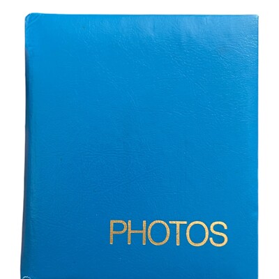 Vintage Blue Spiral Bound Photo Album Print Holder - Holds 3.5 x 4.25