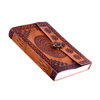 Vintage Leather bound Journal Antique Handmade Paper Notebook Diary Sketchbook-image