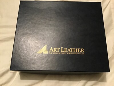 ART LEATHER WEDDING ALBUM  WITH 12 PAGES TO HOLD 24~ 5” X 5” Photos-image