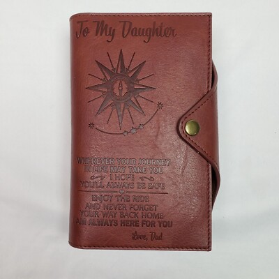 Leather Bound Journal Notebook To Daughter From Dad 7.5