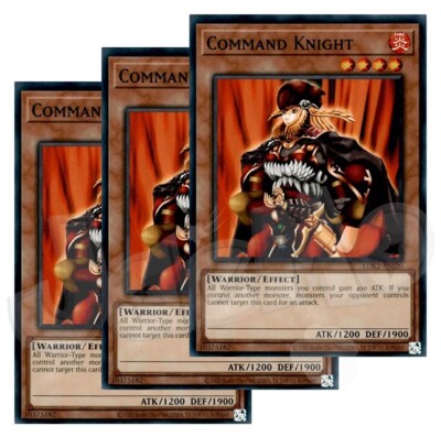 Yugioh - Command Knight x 3 - NM - Plus Free Holographic Card-image