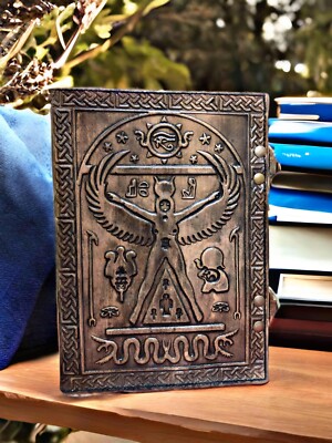 Blank Spell Book of Shadows Leather Sketchbook leather journal junk journal -image