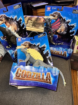 3 Bandai Toho Godzilla Vinyl Monster Figures 2006 MOC Anguirus Godzilla & Gigan-image