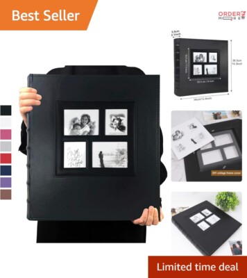Luxury 4x6 Photo Album - 600 Capacity with Beautiful Leather Cover, 120 Pages-image