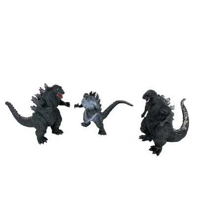 Godzilla Figures Set Of 3 Unbranded 3” Tall-image