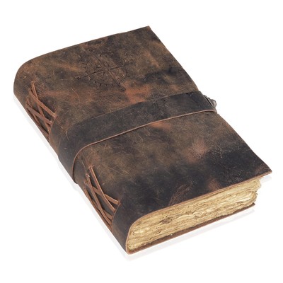 Compass Vintage Leather Journal,Antique Handmade With Lock Leather Bound jour...-image