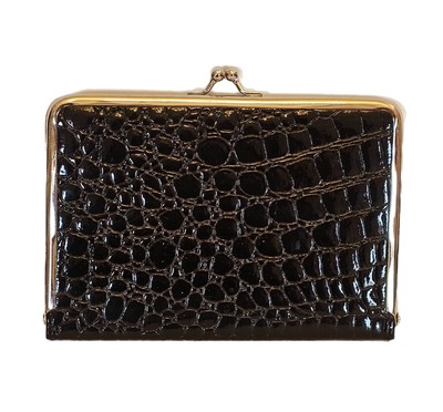 Photo Album Brag Book Black Croc Faux Leather Cover Holds 20 4x6