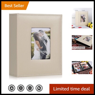 Customizable Leather Photo Book with 200 Slots - Ideal for Anniversaries & More-image