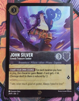 John Silver - Greedy Treasure Seeker 29/P1	Tournament Promo Card Disney Lorcana-image