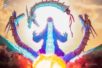 Custom BLUE LED Light Up Atomic Breath For GODZILLA NECA S.H. MONSTERARTS-image