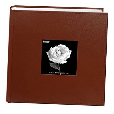 200-Pocket Sewn Leatherette Frame Cover Photo Album, 4 by 6-Inch, Brown-image