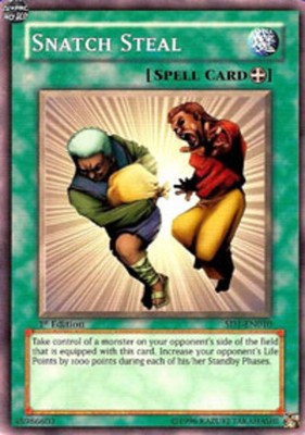 4x Moderately Played Snatch Steal - SD2-EN013 - Common - 1st Edition - YuGiOh -image