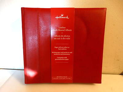 hallmark leather book bound photo album Archival Acid Free 9