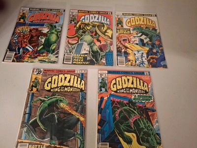 GODZILLA KING OF THE MONSTERS (MARVEL 1977-78)  Vintage Comic Lot Of 5-image