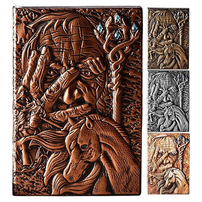 Medieval Man Embossed PU Leather-Bound Blank Journal Diary Vintage Notebook-image