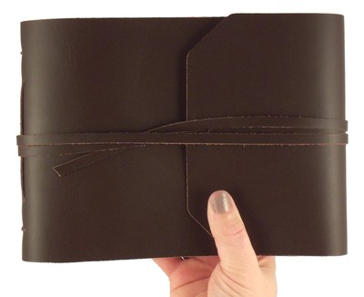 Rustic Genuine Leather Photo Album with Gift Box - Scrapbook Style Pages - Ho...-image