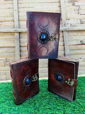 Goat Handmade Leather Journal one size With Tripal moon journal-image