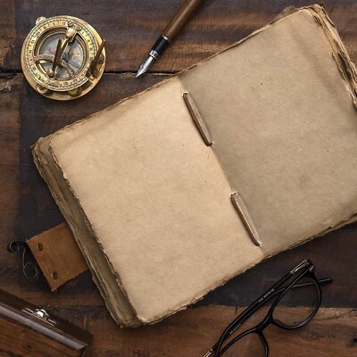 (7x5) Handmade Vintage Leather Journal Notebooks Bound Writing Diary Deckle Edge-image