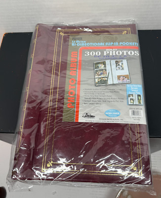 Unopened Photo Album Pioneer Bi-Directional Slip In Pockets 300 Photos  Burgundy-image