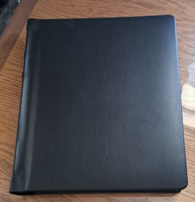 Black Leather Full Page Photo Album, Leather Framed Pages Holds 20 Photos  NEW-image