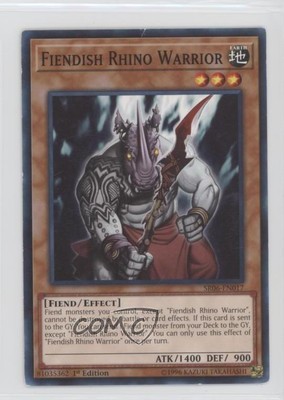 Fiendish Rhino Warrior 1st Ed. YuGiOh Lair of Darkness Structure Deck 0p5r-image