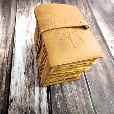 Leather Journal Tree Embossed Writing journal, Bound Journal, Best Gift for Art.-image