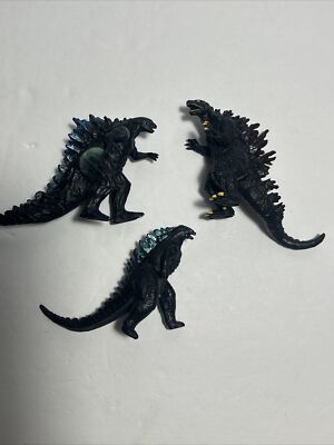 Lot Of 3 Godzilla mini 2” figures - Cake Toppers-image