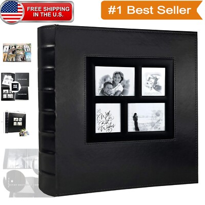 Elegant Black Photo Album for 4x6 Photos – Perfect for Weddings & Anniversaries-image