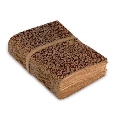  Leather Bound Floral Embossed Journal - 200 Pages (A6) (6 6