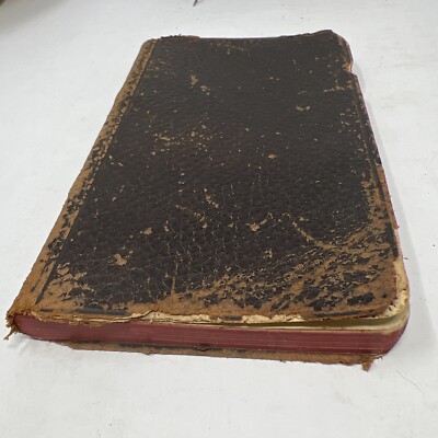 Old Vintage Antique Log Book / Ledger / Journal Ruled Pages Leather Bound-image