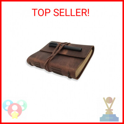 Leather Journal Writing Notebook - Genuine Leather Bound Daily Notepad for Men &-image