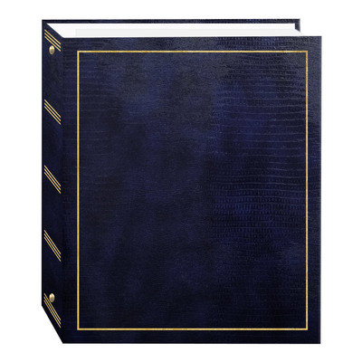 Magnetic Self-Stick 3-Ring Photo Album 100 Pages (50 Sheets), Navy Blue-image