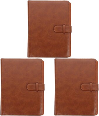MILISTEN Vintage Photo Album 3 pcs Photo Album Pu Wallet Storage Brown Leather-image